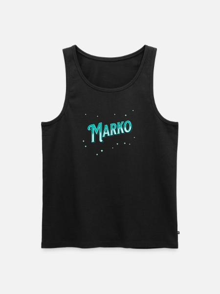 Marko Namen personalisiert - Männer Premium Bio Tank Top - Schwarz