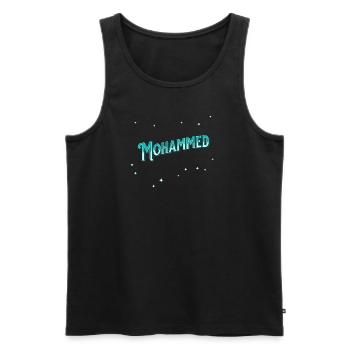 Mohammed Namen personalisiert - Männer Premium Bio Tank Top - Schwarz - Vorne - Michal (187cm)