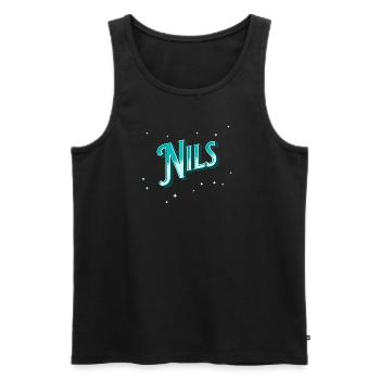 Nils Namen personalisiert - Männer Premium Bio Tank Top - Schwarz - Vorne - AI Model Male 178 light (178cm)