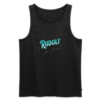 Rudolf Namen personalisiert - Männer Premium Bio Tank Top - Schwarz - Vorne - Michal (187cm)