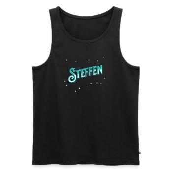 Steffen Namen personalisiert - Männer Premium Bio Tank Top - Schwarz - Vorne - Michal (187cm)