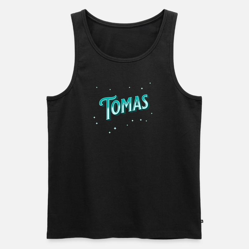 Toma's name personalized - Men's Premium Organic Tank Top - black