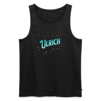 Ulrich Namen personalisiert - Männer Premium Bio Tank Top - Schwarz - Vorne - AI Model Male 178 light (178cm)