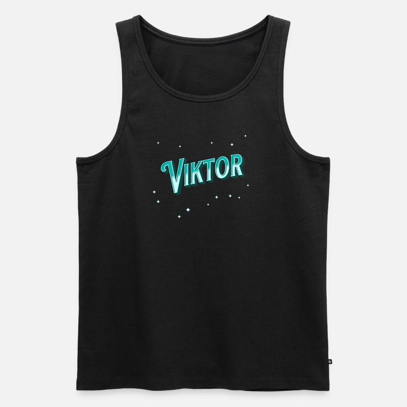 Viktor name personalized - Men's Premium Organic Tank Top - black