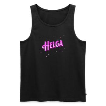 Helga Namen personalisiert - Männer Premium Bio Tank Top - Schwarz - Vorne - AI Model Male 178 light (178cm)