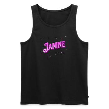 Janine name personalized - Men's Premium Organic Tank Top - black - Front - AI Model Male 178 light (178cm)