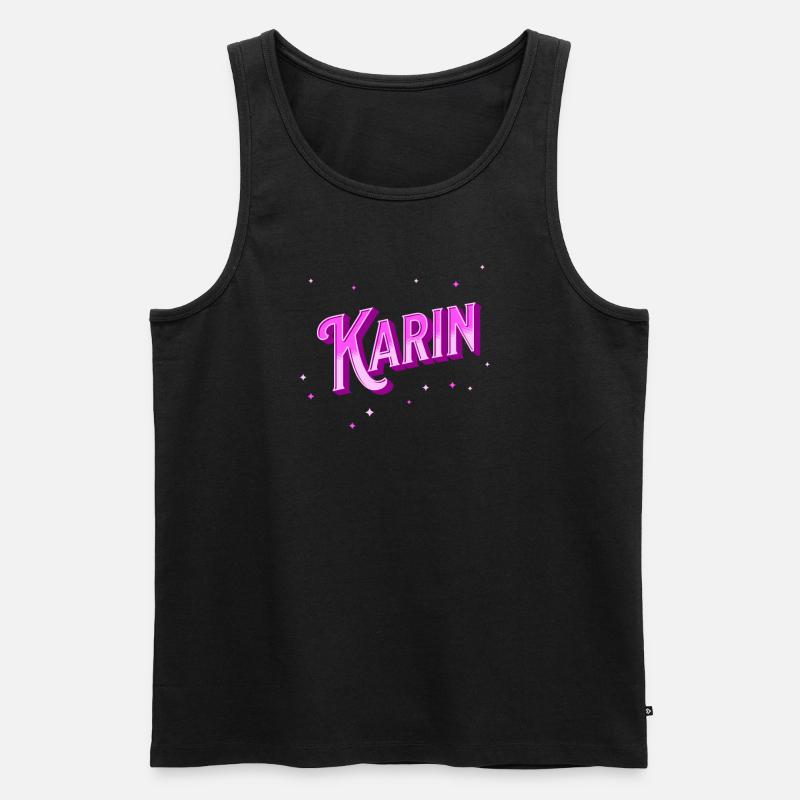 Karin's name personalized - Men's Premium Organic Tank Top - black