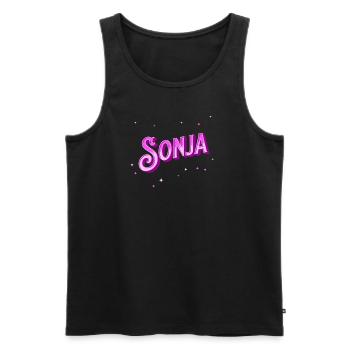 Sonja Namen personalisiert - Männer Premium Bio Tank Top - Schwarz - Vorne - AI Model Male 178 light (178cm)