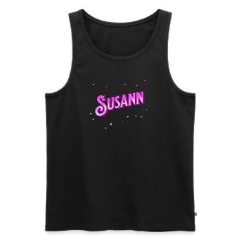 Susann Namen personalisiert - Männer Premium Bio Tank Top - Schwarz - Vorne - Michal (187cm)