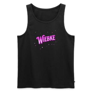 Wiebke name personalized - Men's Premium Organic Tank Top - black - Front - Michal (187cm)