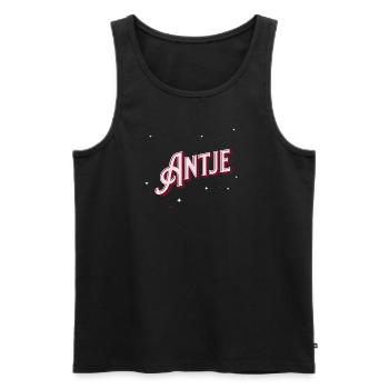 Antje nom personnalisé - Débardeur bio Premium Homme - noir - Devant - AI Model Male 178 light (178cm)