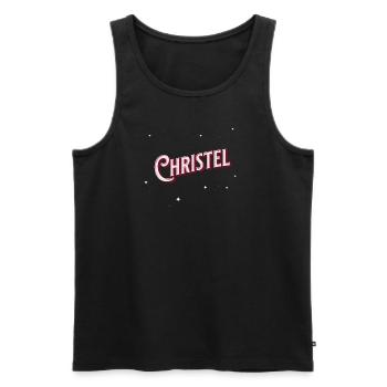 Le prénom de Christel personnalisé - Débardeur bio Premium Homme - noir - Devant - Michal (187cm)