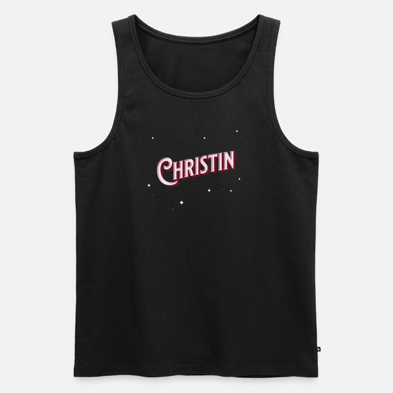 Christin's name personalized - Men's Premium Organic Tank Top - black