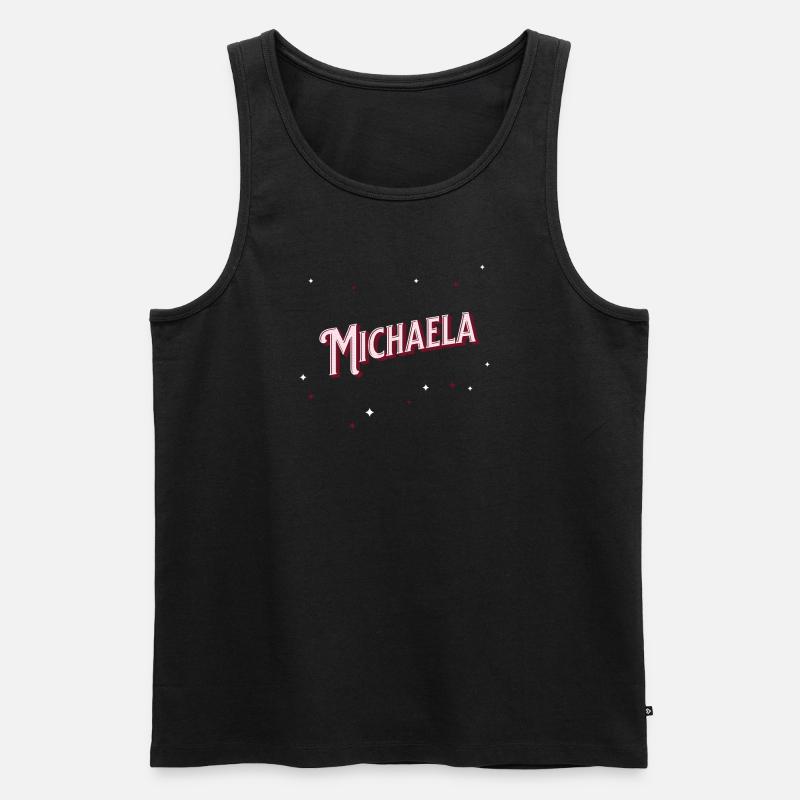 Michaela's name personalized - Men's Premium Organic Tank Top - black