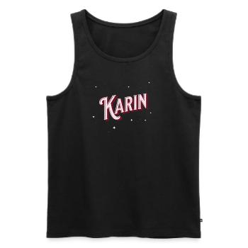 Karin's name personalized - Men's Premium Organic Tank Top - black - Front - AI Model Male 178 light (178cm)