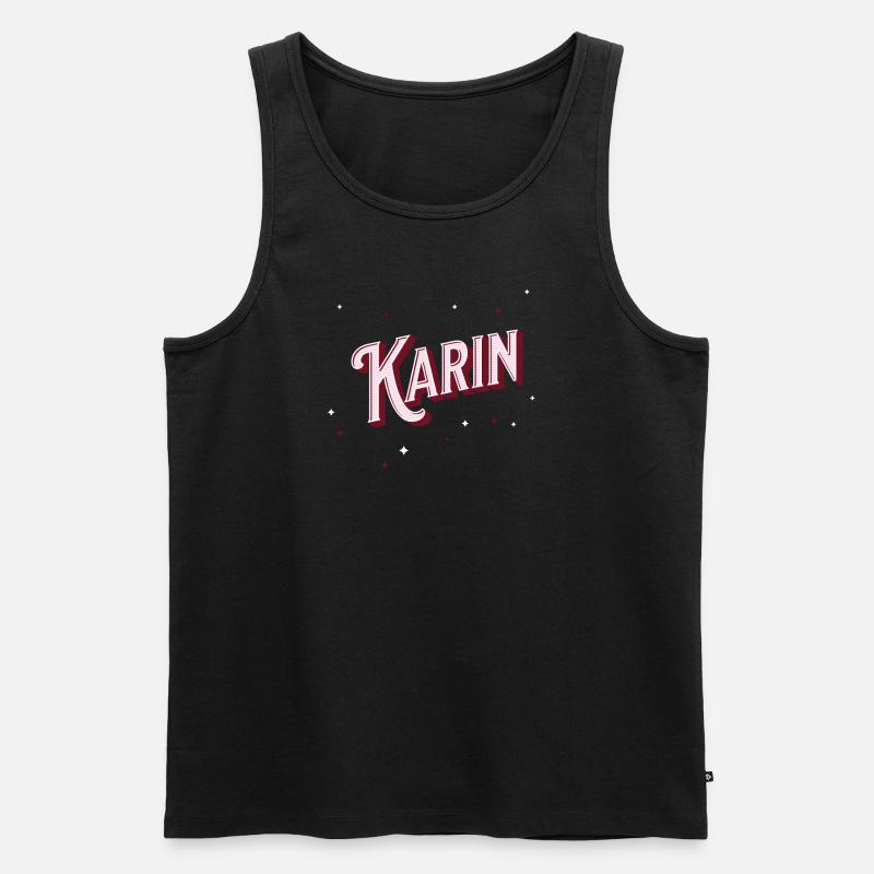 Karin's name personalized - Men's Premium Organic Tank Top - black
