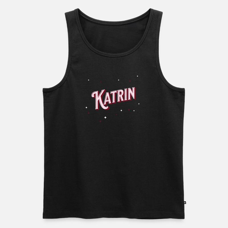 Katrin Namen personalisiert - Männer Premium Bio Tank Top - Schwarz