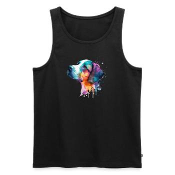 Mignon petit chien pour les amoureux des chiens colorés - Débardeur bio Premium Homme - noir - Devant - Michal (187cm)
