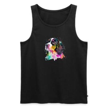 Mignon petit chien pour les amoureux des chiens colorés - Débardeur bio Premium Homme - noir - Devant - Michal (187cm)