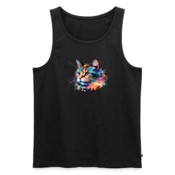 Mignon petit chat Pour les amoureux des chats Coloré - Débardeur bio Premium Homme - noir - Devant - Michal (187cm)