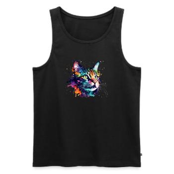 Mignon petit chat Pour les amoureux des chats Coloré - Débardeur bio Premium Homme - noir - Devant - Michal (187cm)