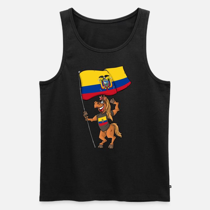Ecuador Fan Pferd - Männer Premium Bio Tank Top - Schwarz