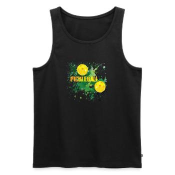 Pickleball Outdoor Game for Men and Women - Men's Premium Organic Tank Top - black - Front - Michal (187cm)