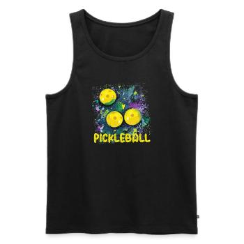 Pickleball Outdoor Game for Men and Women - Men's Premium Organic Tank Top - black - Front - Michal (187cm)