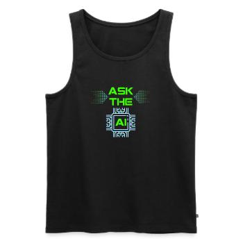 AI Artificial Intelligence Funny Nerd Saying - Men's Premium Organic Tank Top - black - Front - AI Model Male 178 light (178cm)
