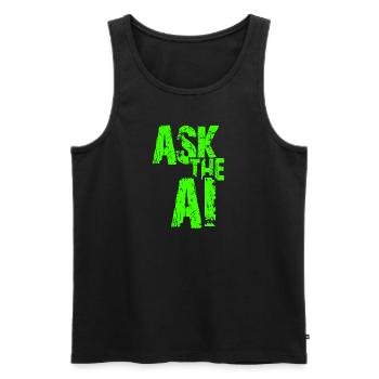 AI Artificial Intelligence Funny Nerd Saying - Men's Premium Organic Tank Top - black - Front - AI Model Male 178 light (178cm)