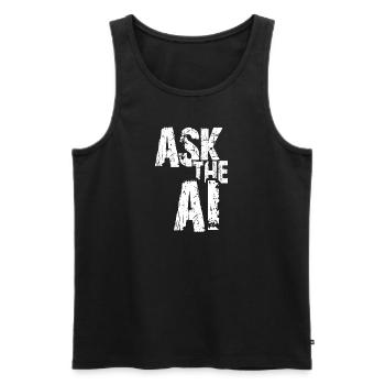 AI Artificial Intelligence Funny Nerd Saying - Men's Premium Organic Tank Top - black - Front - AI Model Male 178 light (178cm)