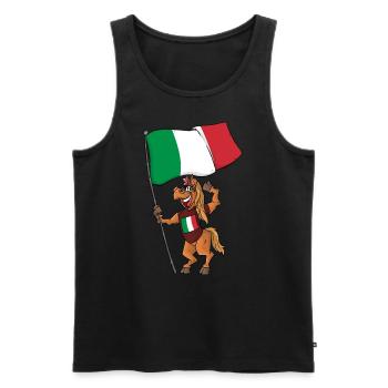 Italien Fan Pferd - Männer Premium Bio Tank Top - Schwarz - Vorne - Michal (187cm)