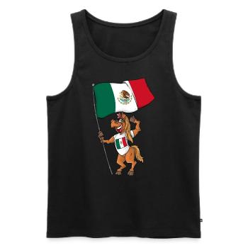 Mexico Fan Horse - Men's Premium Organic Tank Top - black - Front - AI Model Male 178 light (178cm)
