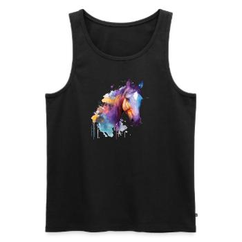Joli cheval pour les amoureux des chevaux Coloré - Débardeur bio Premium Homme - noir - Devant - Michal (187cm)