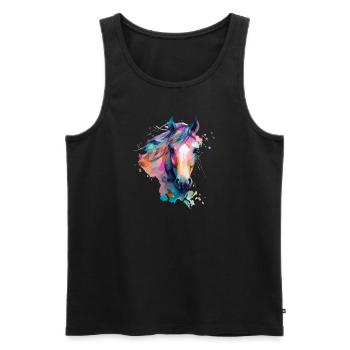 Joli cheval pour les amoureux des chevaux Coloré - Débardeur bio Premium Homme - noir - Devant - Michal (187cm)