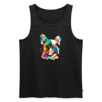 Français Bulldog pour les amoureux des chiens - Débardeur bio Premium Homme - noir - Devant - Michal (187cm)