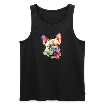 Français Bulldog pour les amoureux des chiens - Débardeur bio Premium Homme - noir - Devant - Michal (187cm)
