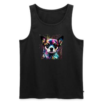 Chihuahua pour les amoureux des chiens Maîtresse Maître - Débardeur bio Premium Homme - noir - Devant - Michal (187cm)