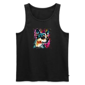Chihuahua pour les amoureux des chiens Maîtresse Maître - Débardeur bio Premium Homme - noir - Devant - Michal (187cm)