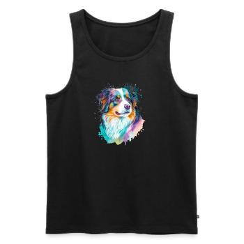 Maître maîtresse des chiens de berger australiens - Débardeur bio Premium Homme - noir - Devant - Michal (187cm)