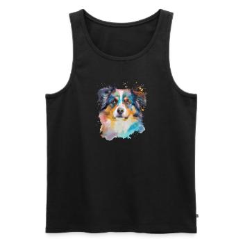 Maître maîtresse des chiens de berger australiens - Débardeur bio Premium Homme - noir - Devant - Michal (187cm)