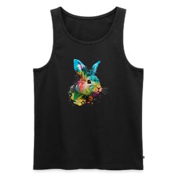 Cute little rabbit For rabbit lovers Colorful - Men's Premium Organic Tank Top - black - Front - AI Model Male 178 light (178cm)