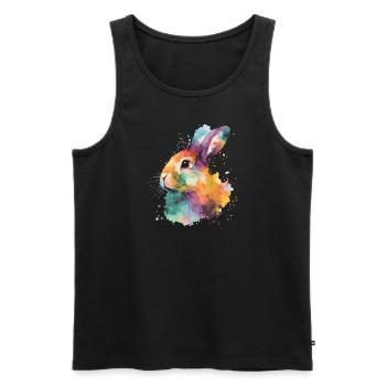 Cute little rabbit For rabbit lovers Colorful - Men's Premium Organic Tank Top - black - Front - AI Model Male 178 light (178cm)