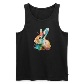 Cute little rabbit For rabbit lovers Colorful - Men's Premium Organic Tank Top - black - Front - AI Model Male 178 light (178cm)