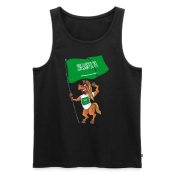 Saudi Arabien Fan Pferd - Männer Premium Bio Tank Top - Schwarz - Vorne - AI Model Male 178 light (178cm)