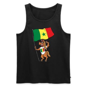 Senegal Fan Pferd - Männer Premium Bio Tank Top - Schwarz - Vorne - Michal (187cm)