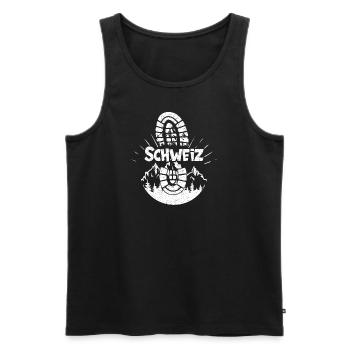 Schweiz Snowboarden Schweiz wandern und Ski fahren - Männer Premium Bio Tank Top - Schwarz - Vorne - Michal (187cm)