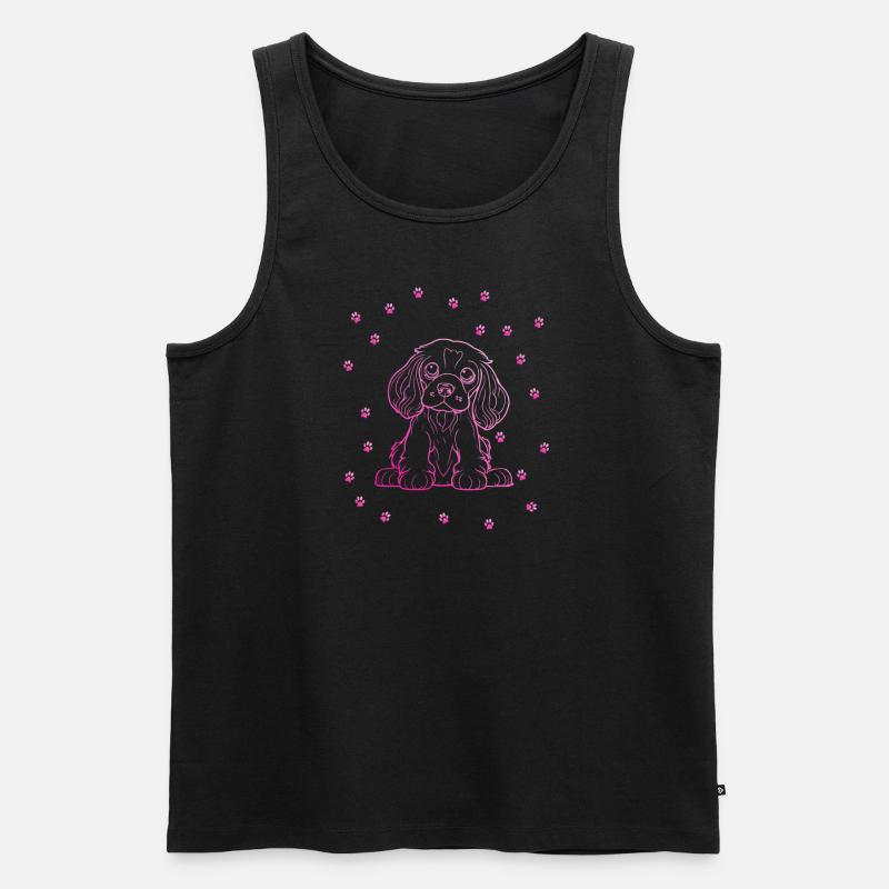 Cocker Spaniel mit kleinen Pfoten - Männer Premium Bio Tank Top - Schwarz