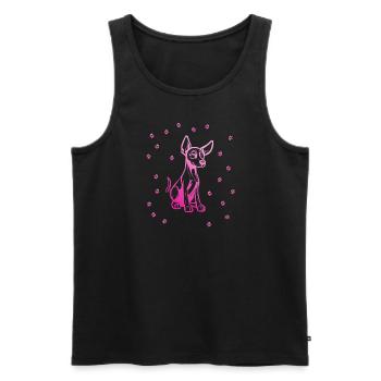 Dobermann Pinscher mit kleinen Pfoten - Männer Premium Bio Tank Top - Schwarz - Vorne - Michal (187cm)