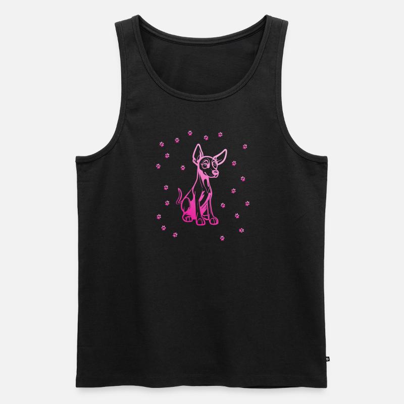 Dobermann Pinscher mit kleinen Pfoten - Männer Premium Bio Tank Top - Schwarz